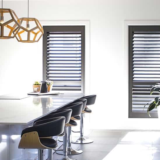 narrow shutters in kitchen